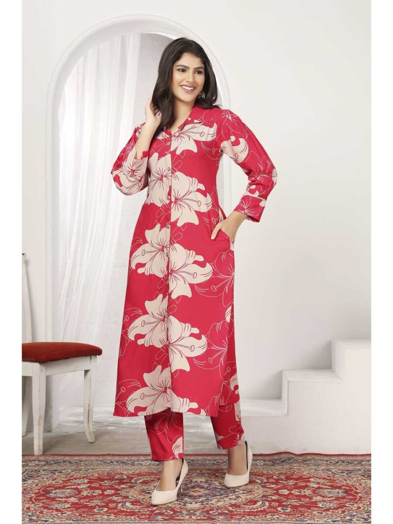 Red Color Kurti Set
