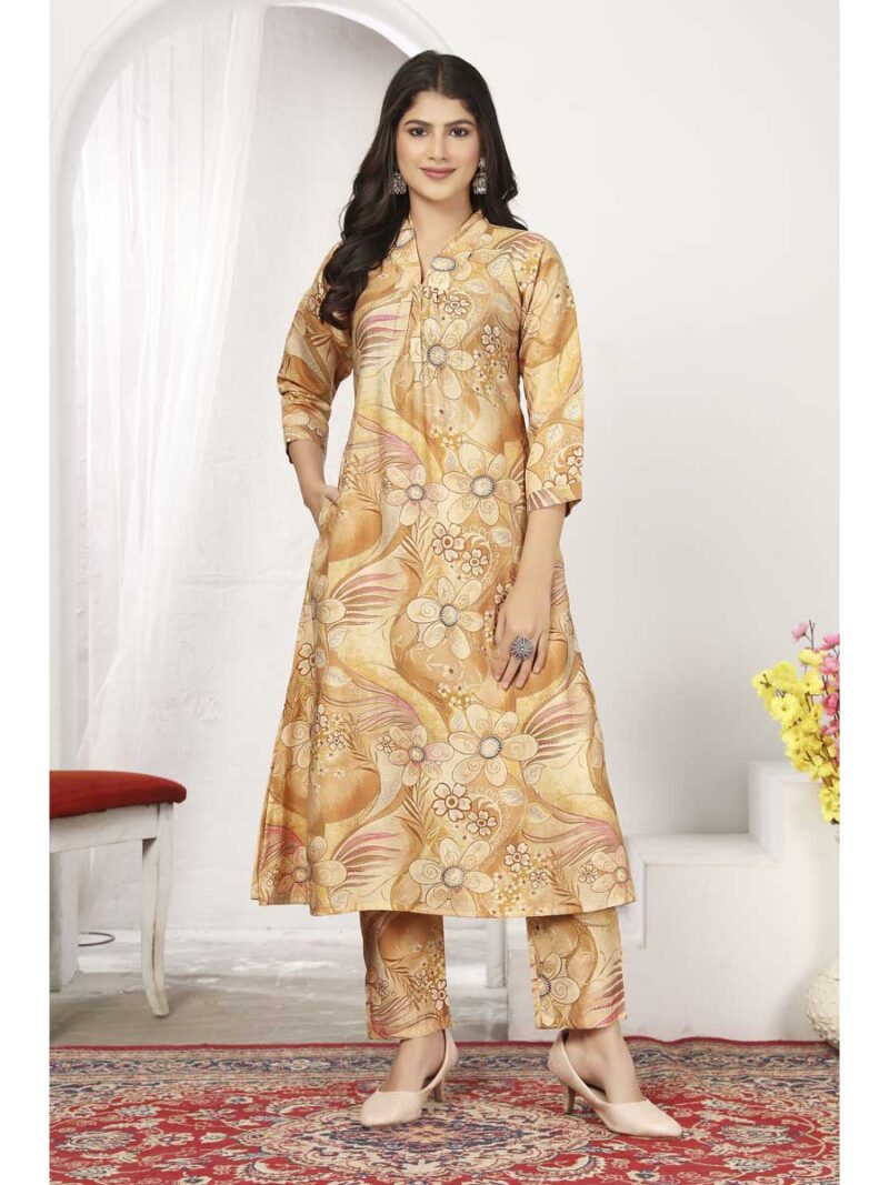 Beige Color Kurti Set