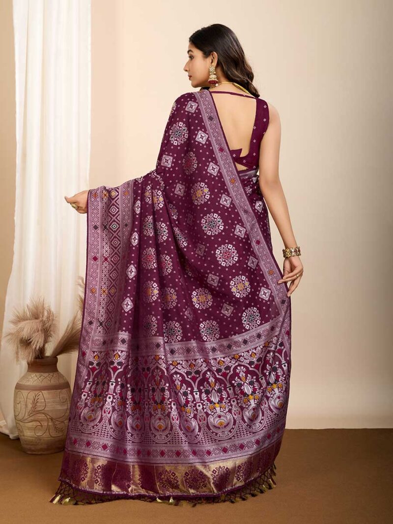 Wine Color Wine Saree - Image 2