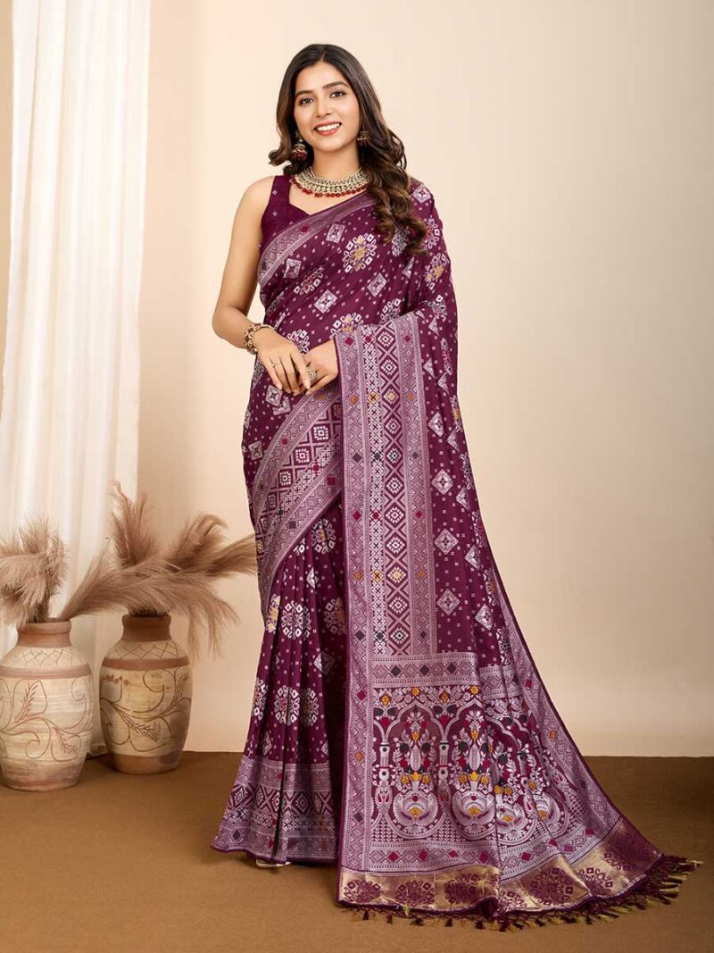 Wine Color Wine Saree