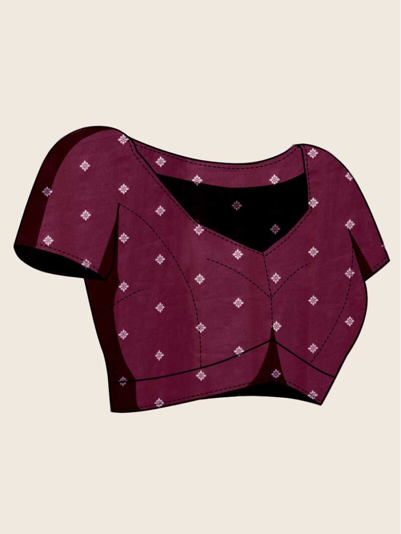 Wine Color Wine Saree - Image 4