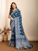 Teal Blue Color Teal Blue Saree