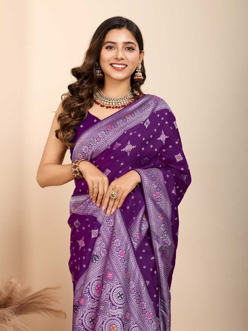 Purple Color Purple Saree - Image 3