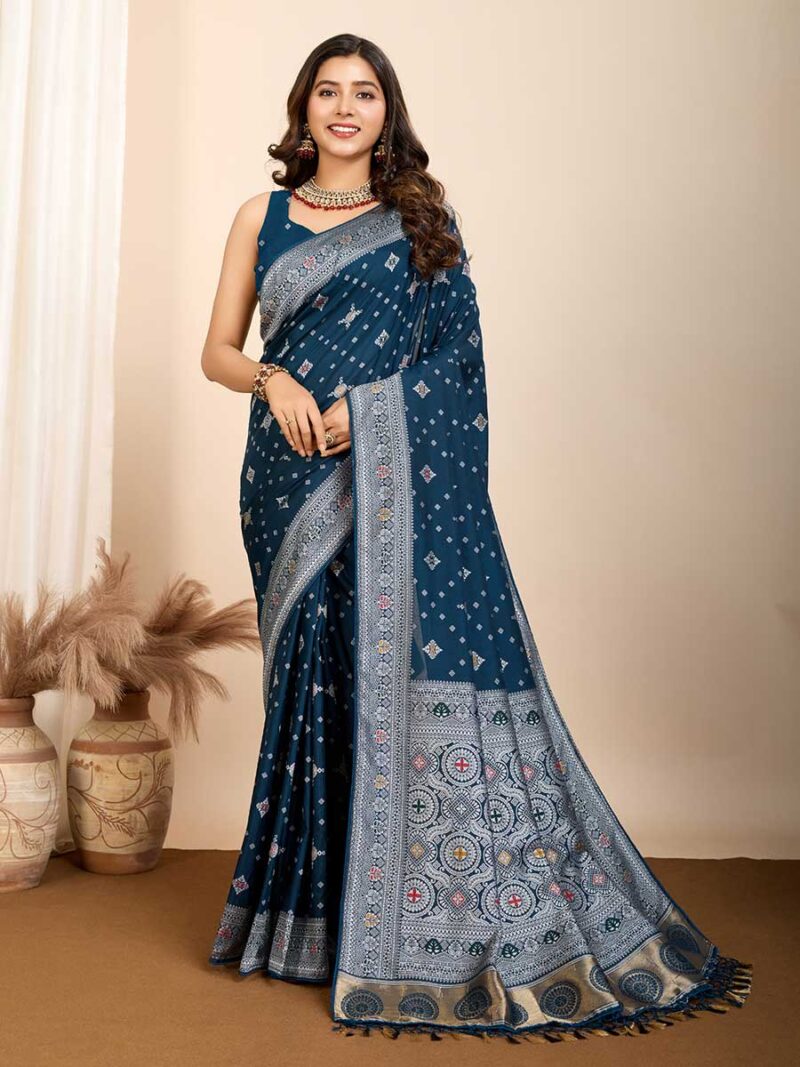 Teal Blue Color Teal Blue Saree