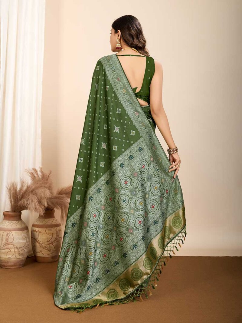Olive Color Olive Saree - Image 2