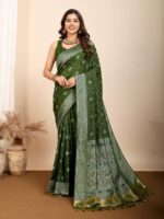 Olive Color Olive Saree