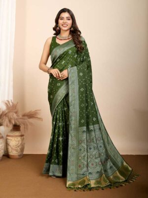 Olive Color Olive Saree