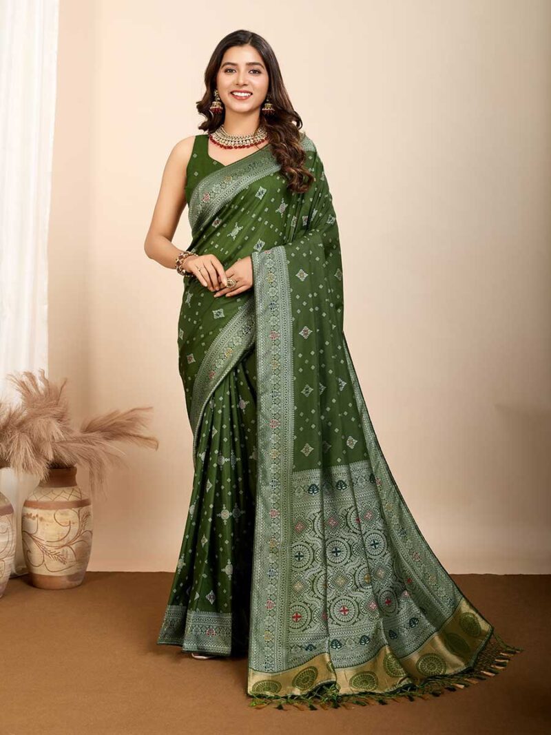 Olive Color Olive Saree
