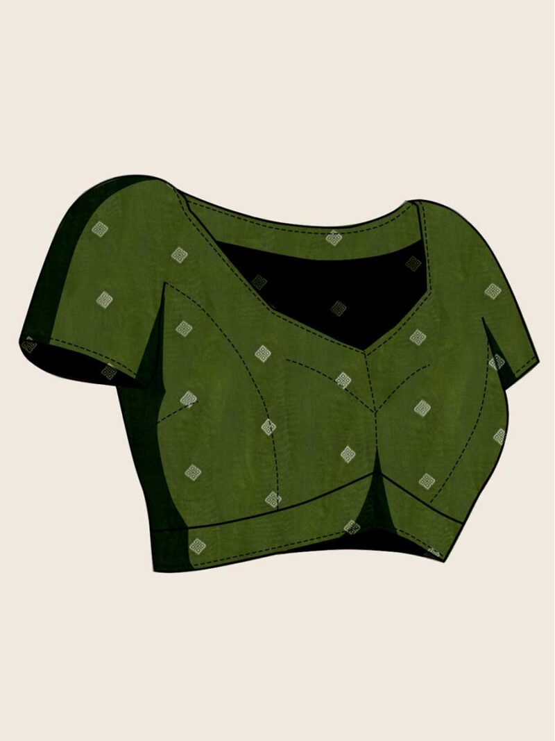 Olive Color Olive Saree - Image 4