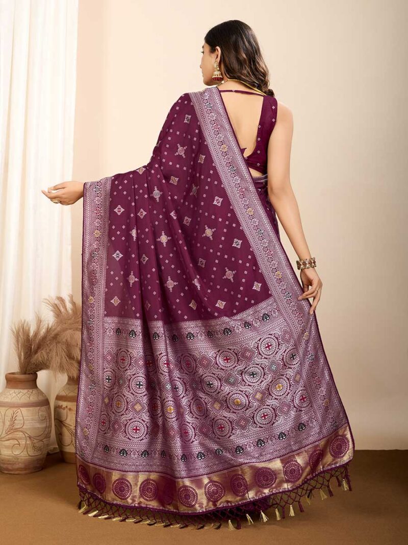 Wine Color Wine Saree - Image 2