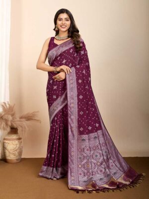 Wine Color Wine Saree