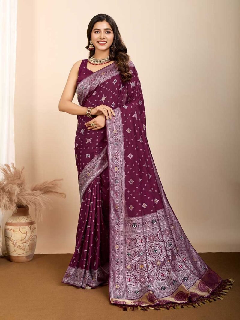 Wine Color Wine Saree
