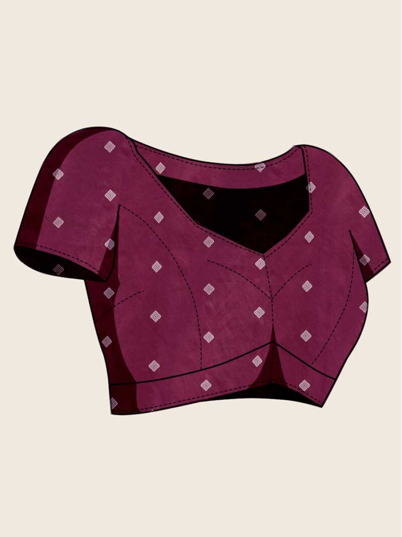 Wine Color Wine Saree - Image 4