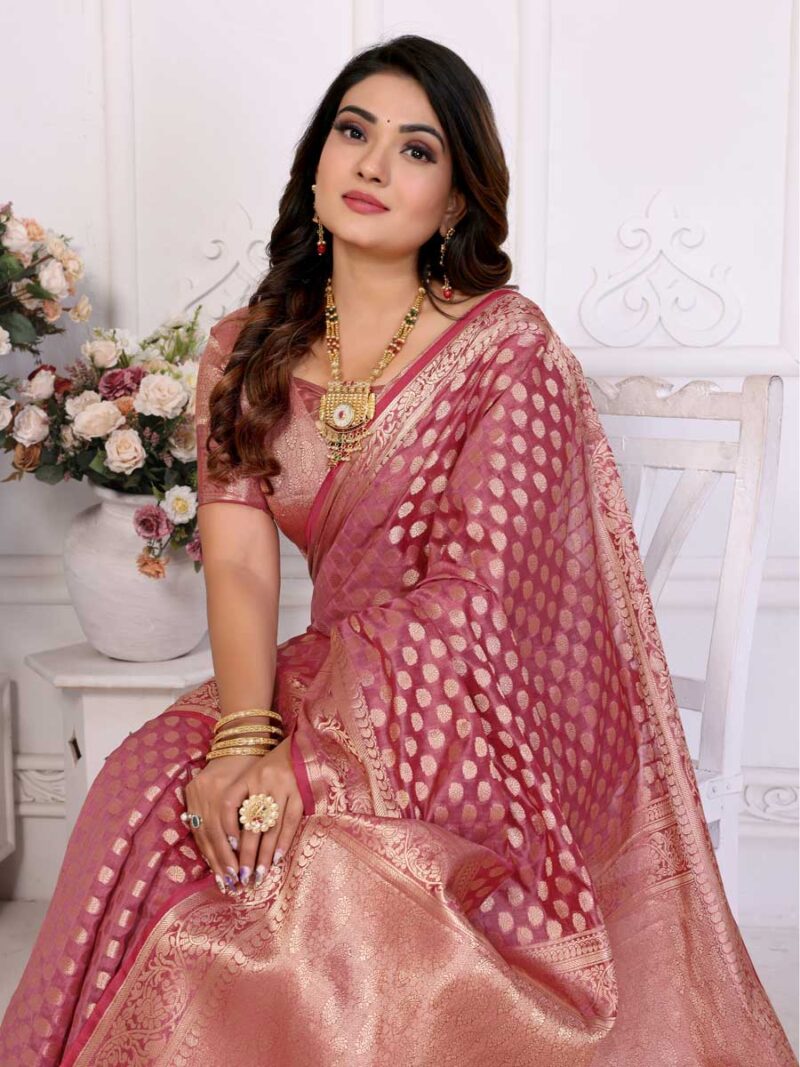 Pink Color Pink Saree - Image 3