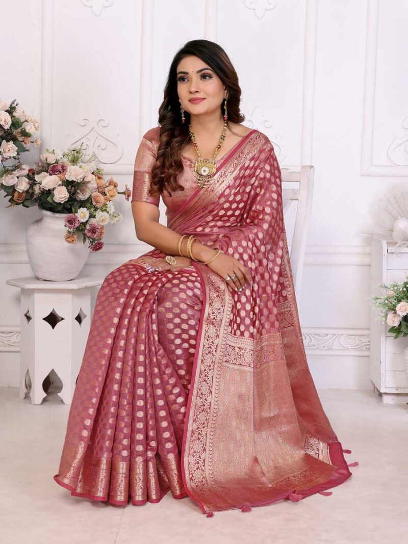 Pink Color Pink Saree - Image 4