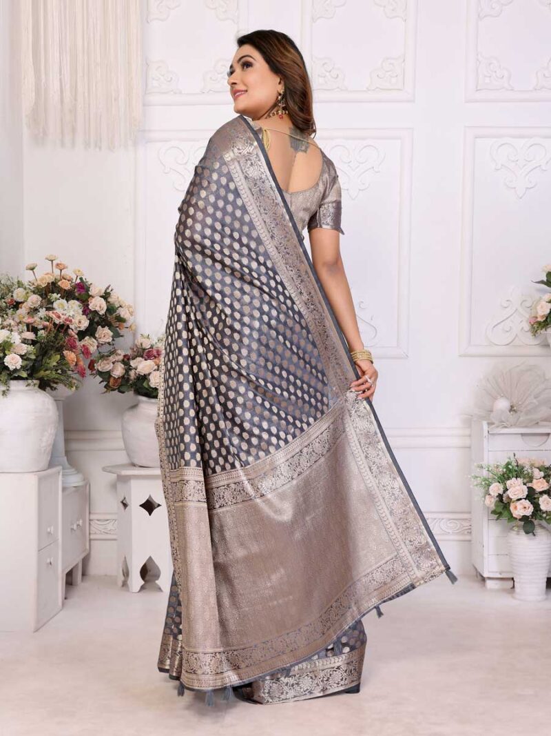 Grey Color Grey Saree - Image 2