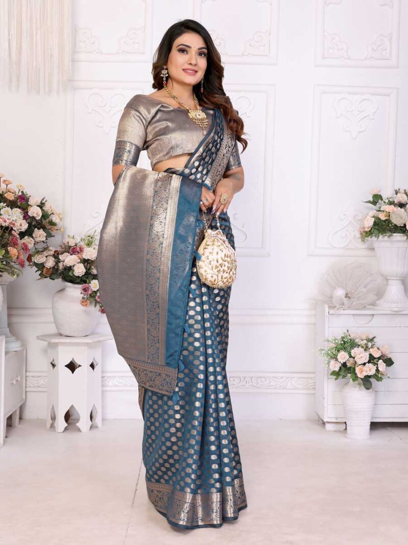 Blue Color Blue Saree - Image 4