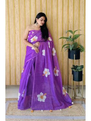 Lavender Color Lavender Saree