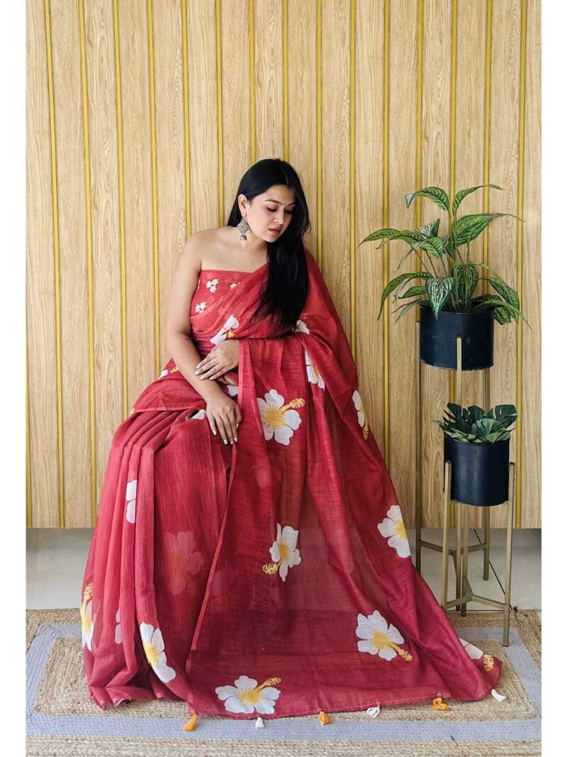 Maroon Color Maroon Saree - Image 2