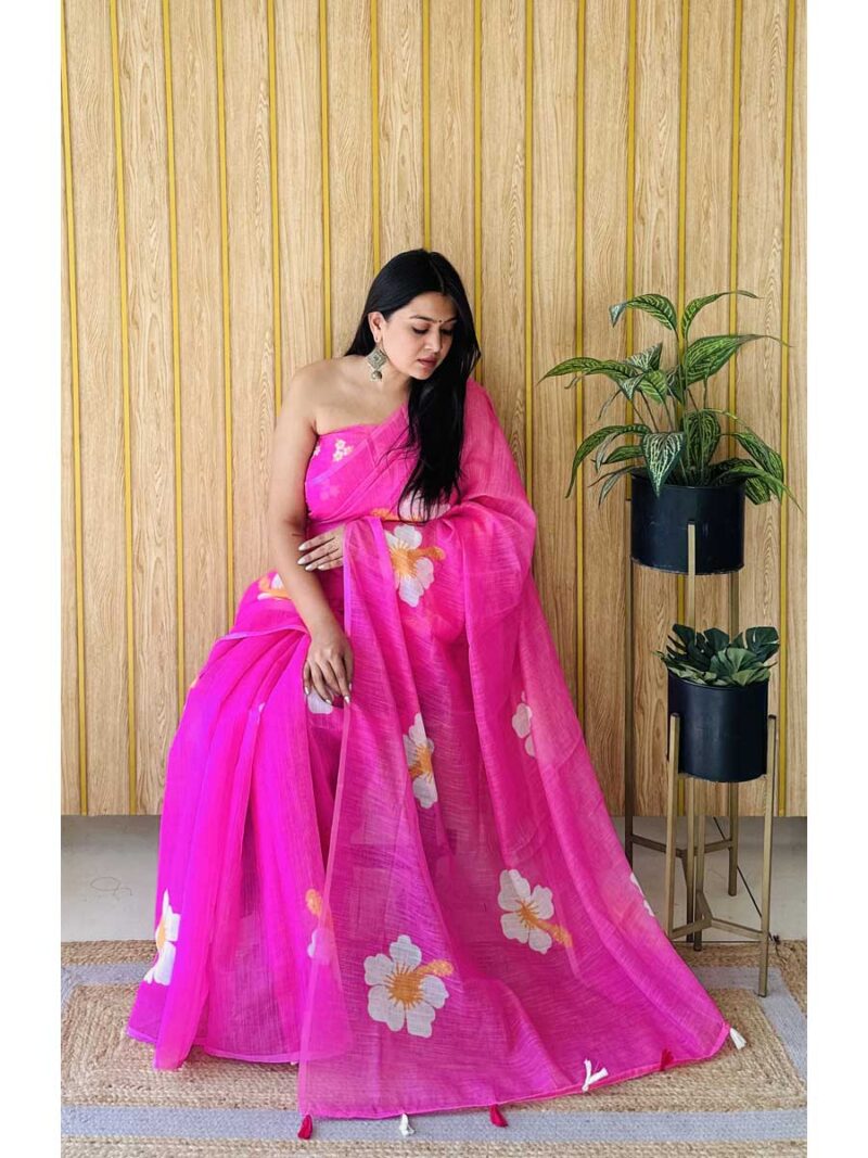 Pink Color Pink Saree - Image 2