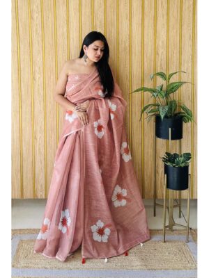 Rust Color Rust Saree