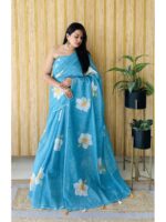 Firozi Color Firozi Saree