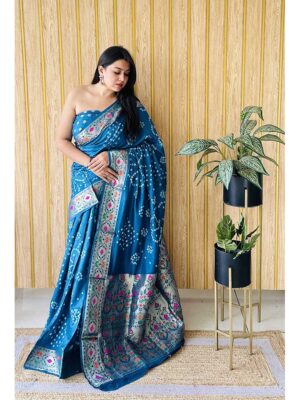 Firozi Color Firozi Saree