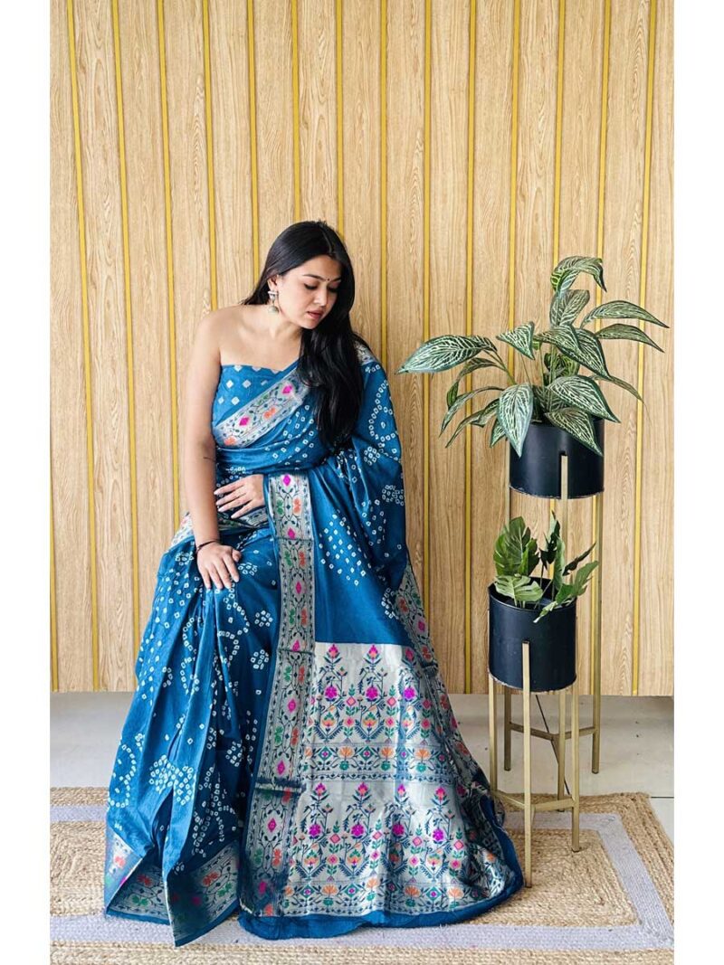 Firozi Color Firozi Saree - Image 2