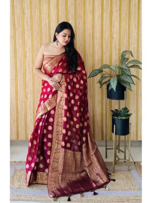 Burgundy Color Burgundy Saree