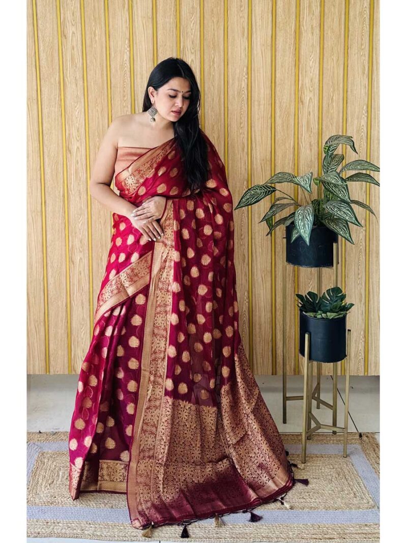 Burgundy Color Burgundy Saree
