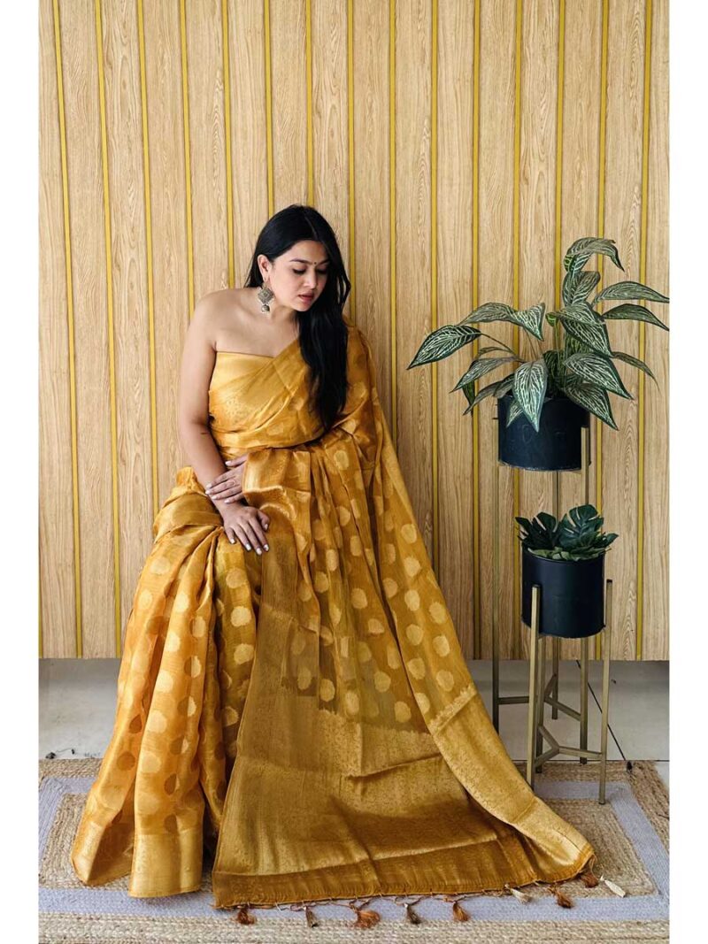 Mustard Color Mustard Saree - Image 2
