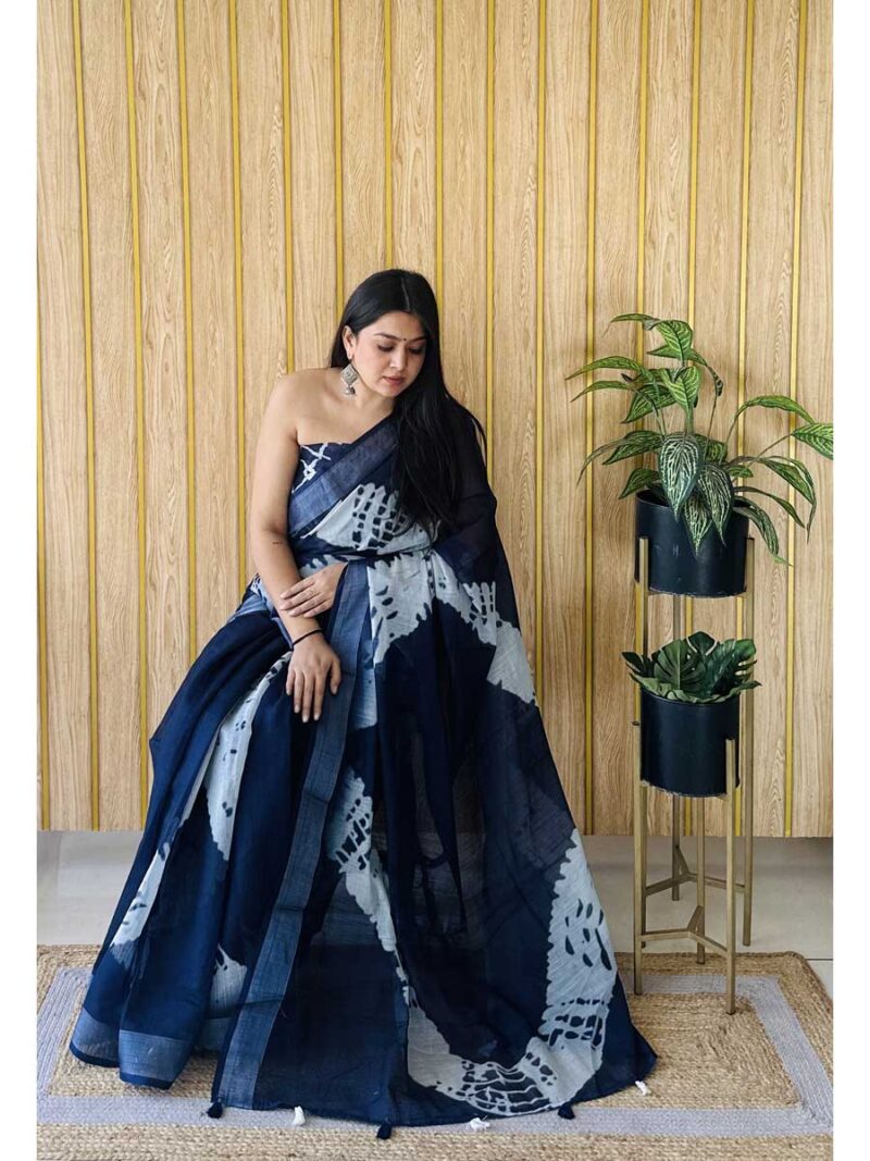 Blue Color Blue Saree - Image 2