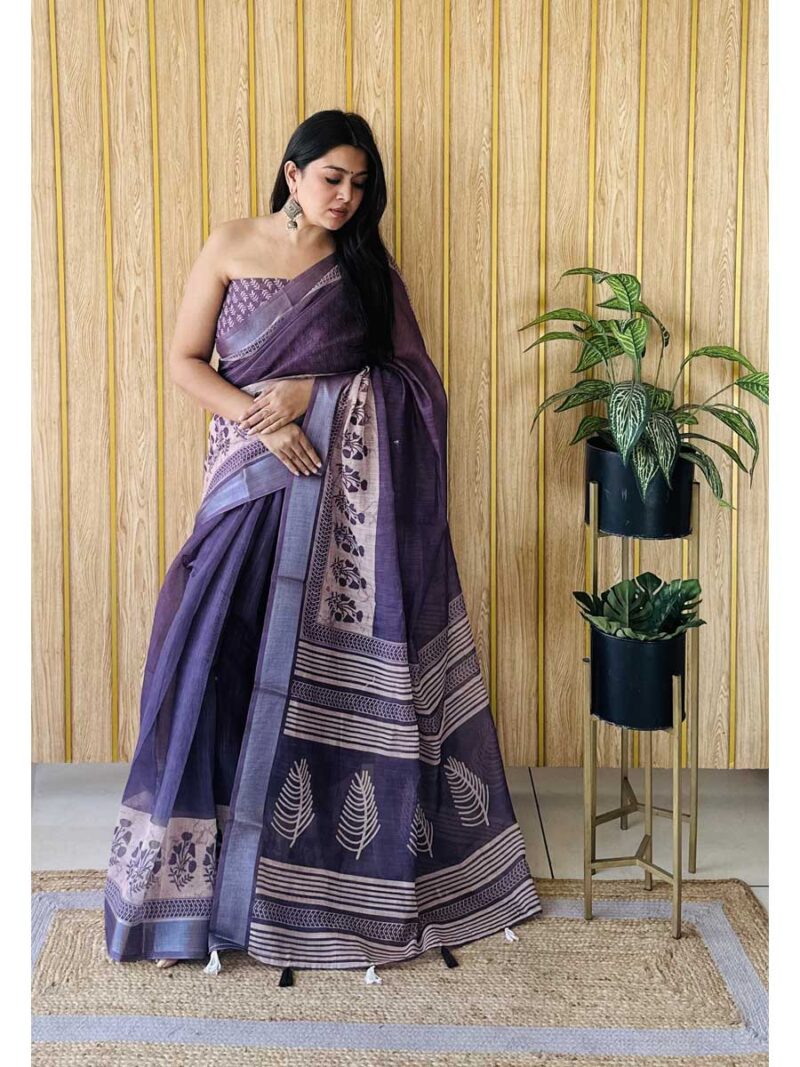 Purple Color Purple Saree