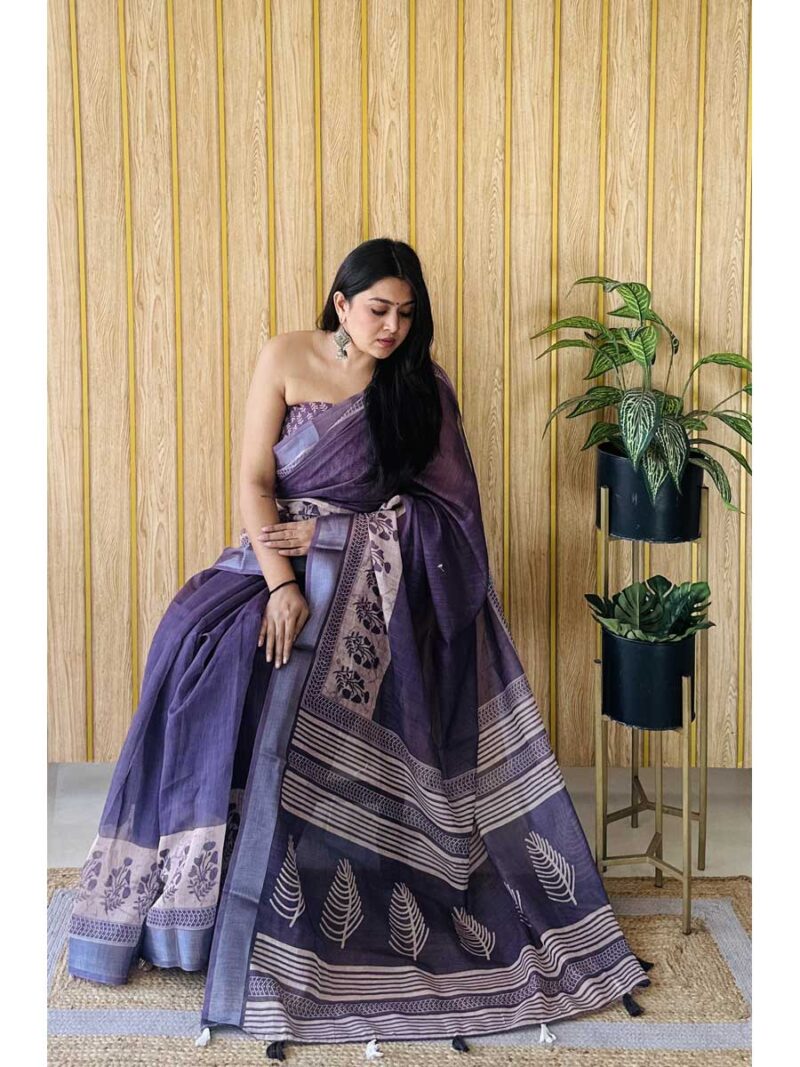 Purple Color Purple Saree - Image 2