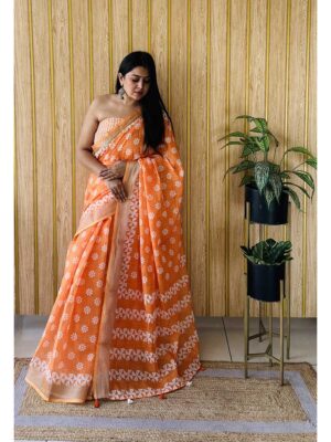 Orange Color Orange Saree
