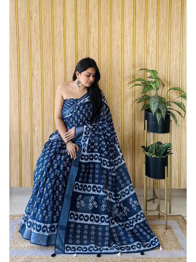 Blue Color Blue Saree - Image 2