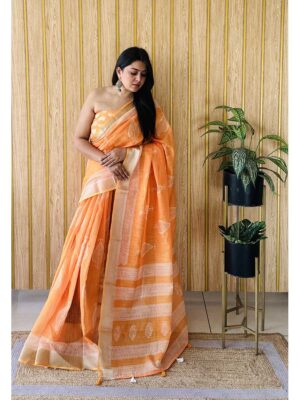 Orange Color Orange Saree