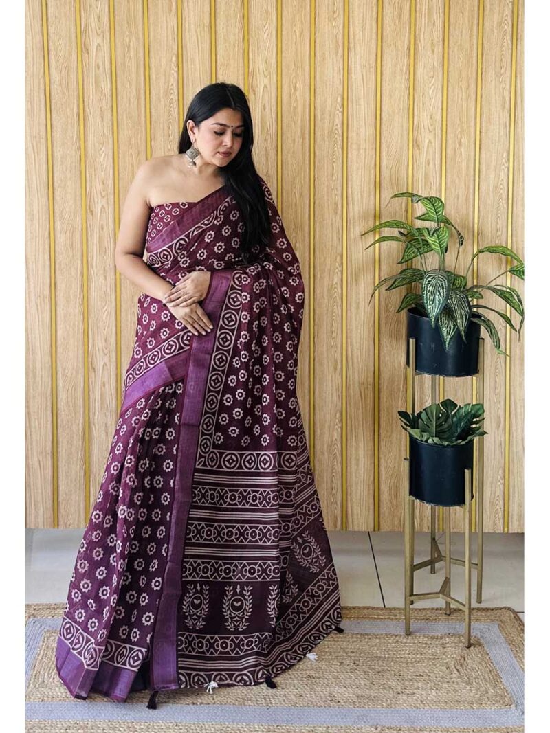 Burgundy Color Burgundy Saree