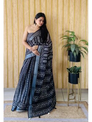 Teal Color Teal Saree