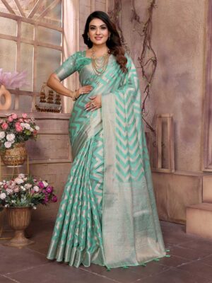 Sea Green Color Sea Green Saree