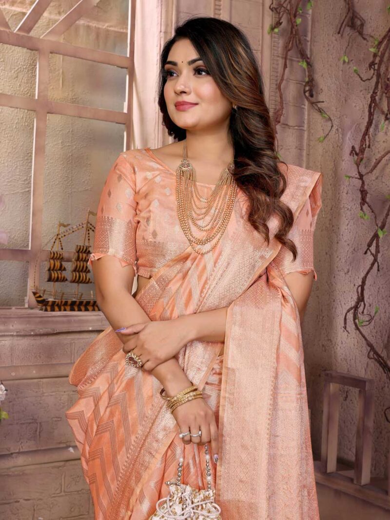 Peach Color Peach Saree - Image 3