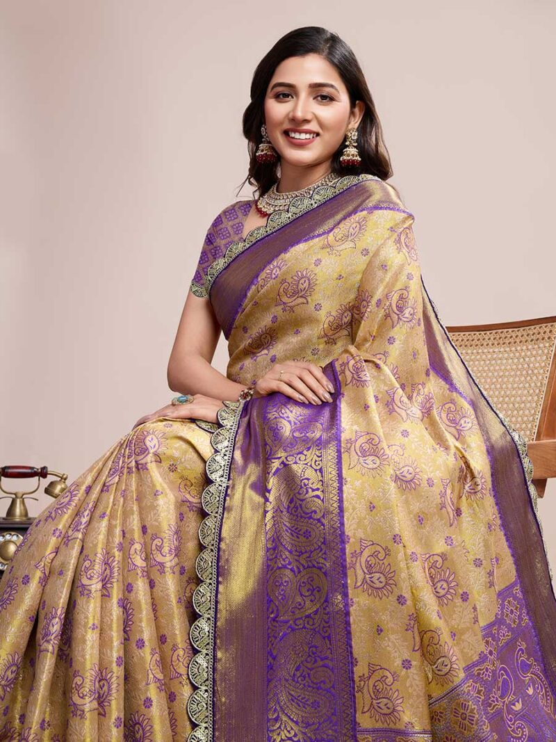 Brown Color Lavender Saree - Image 3