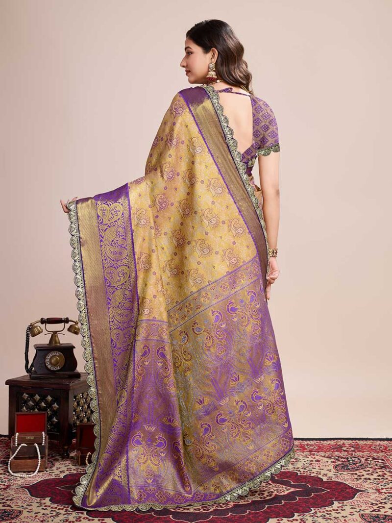 Brown Color Lavender Saree - Image 2