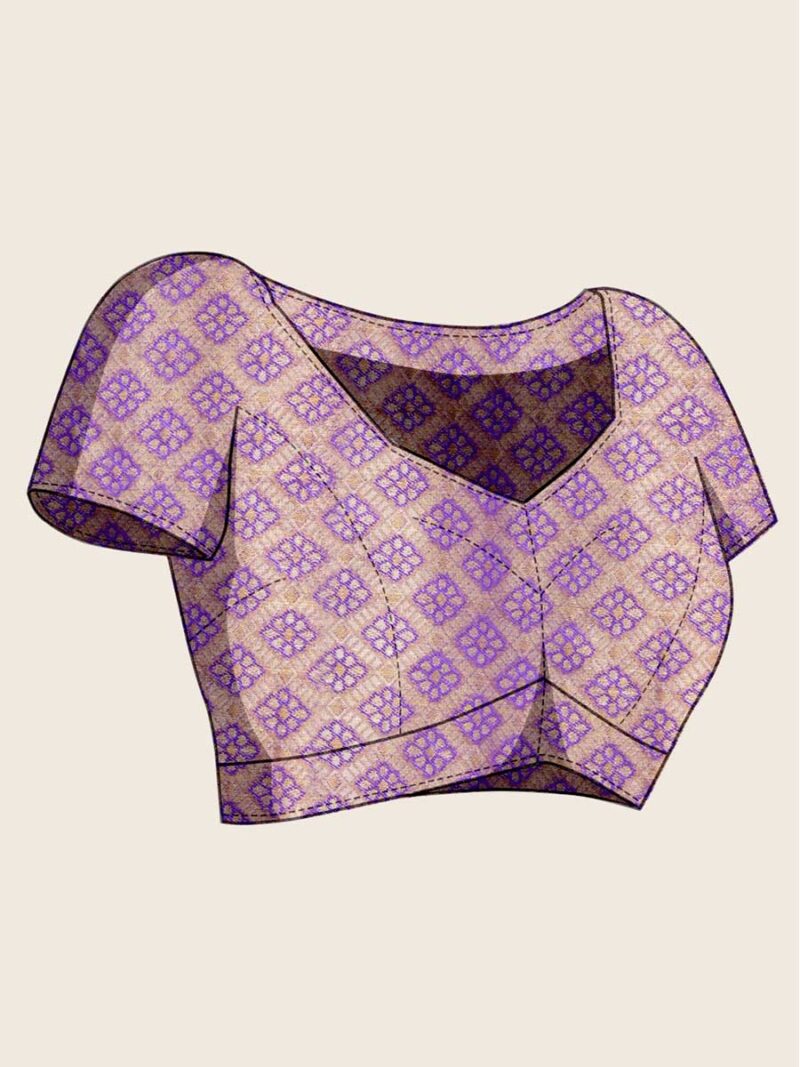 Brown Color Lavender Saree - Image 4