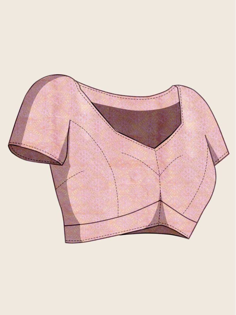 Lavender Color Brown Saree - Image 4