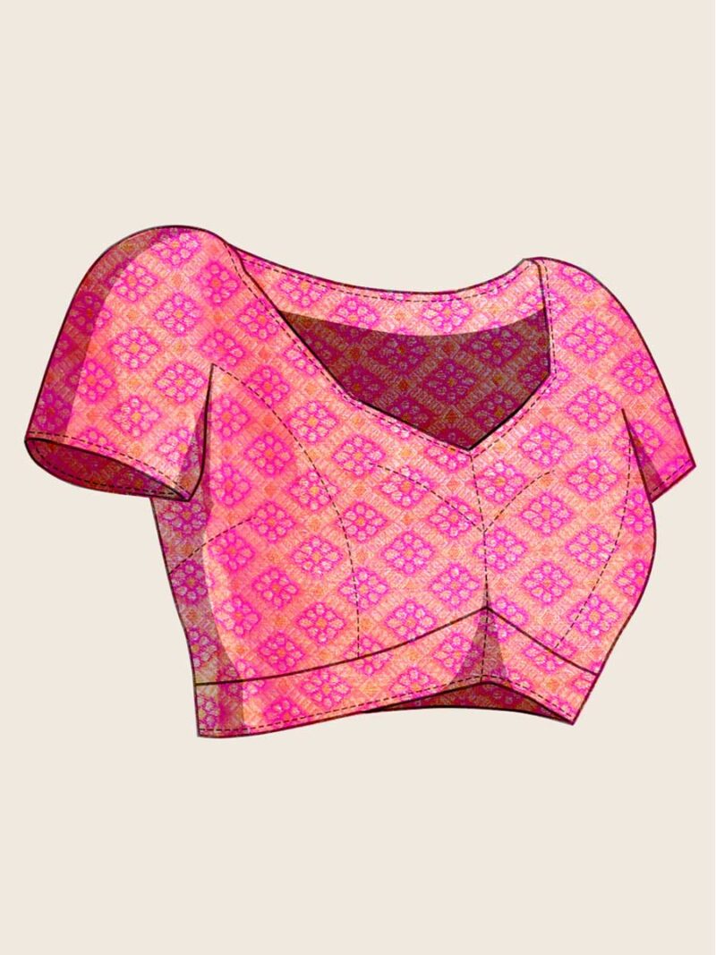 Beige Color Pink Saree - Image 4