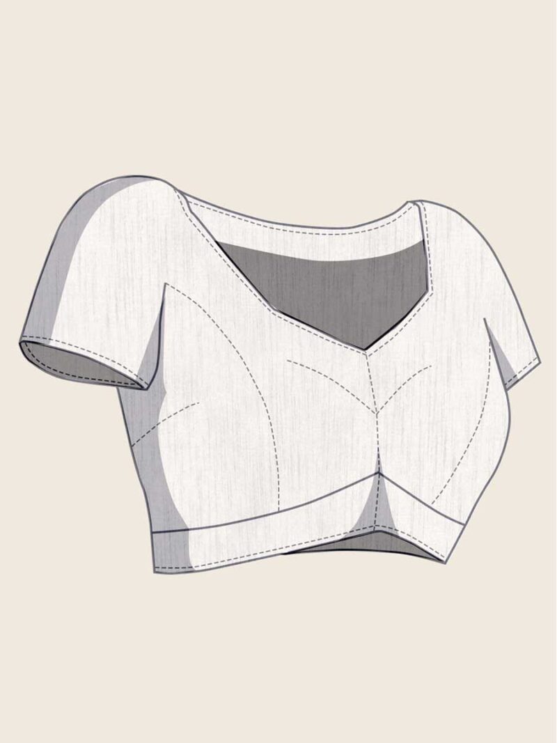 Off White Color Off White Saree - Image 4