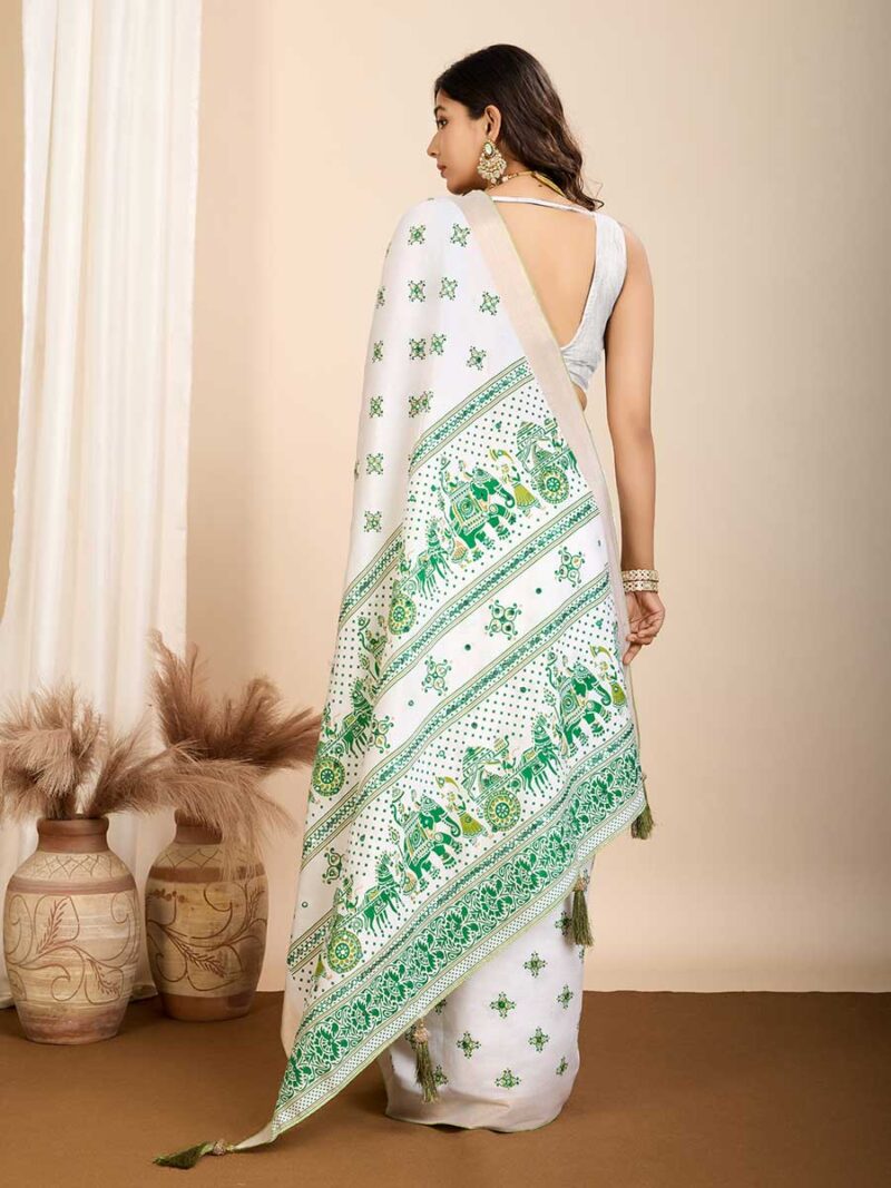 Off White Color Off White Saree - Image 2