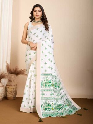 Off White Color Off White Saree