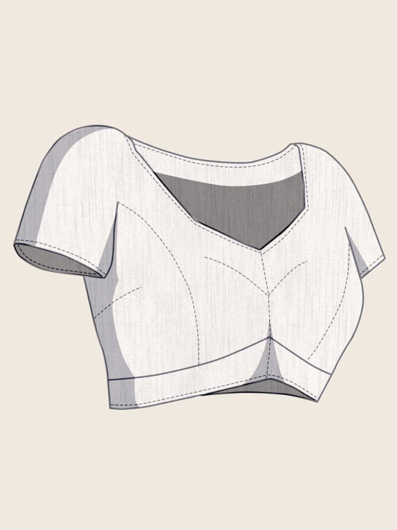 Off White Color Off White Saree - Image 4